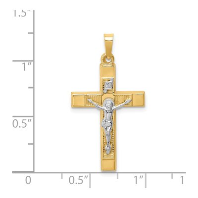 14K Two-Tone Gold Latin Crucifix Pendant – view 5