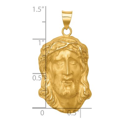 14K Yellow Gold Large Jesus Medal Pendant – view 5