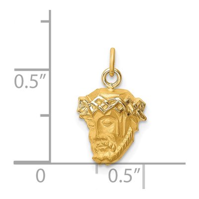 14K Yellow Gold Small Jesus Medal Pendant – view 5