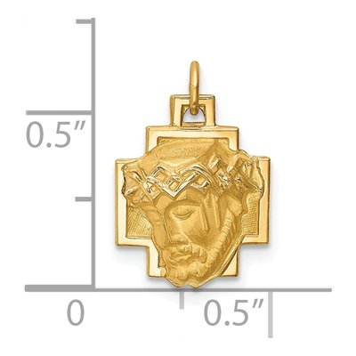 14K Yellow Gold Small Jesus Cross Medal Pendant – view 4