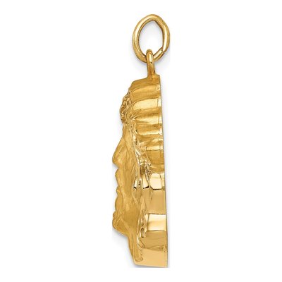 14K Yellow Gold Jesus Medal Pendant – view 3