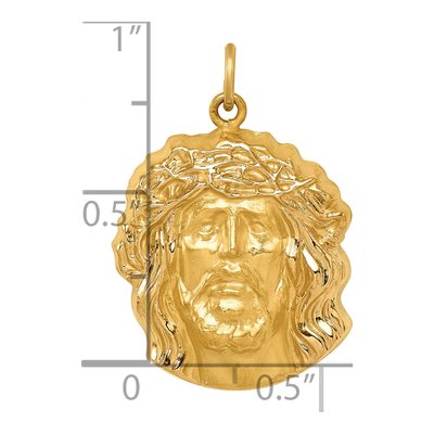14K Yellow Gold Jesus Medal Pendant – view 5
