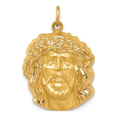 14K Yellow Gold Jesus Medal Pendant