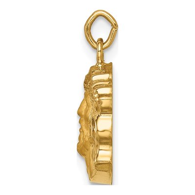 14K Yellow Gold Small Jesus Medal Pendant – view 3