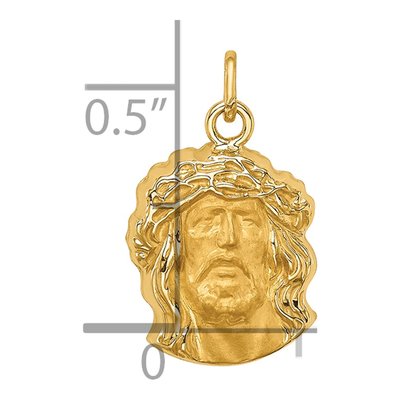 14K Yellow Gold Small Jesus Medal Pendant – view 5