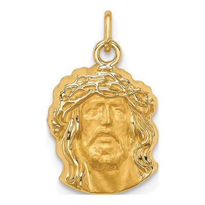 14K Yellow Gold Small Jesus Medal Pendant