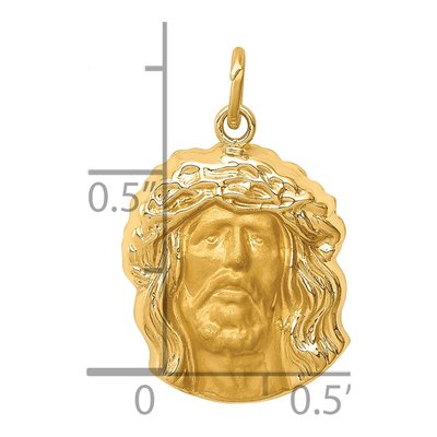 14K Yellow Gold Jesus Medal Pendant – view 5