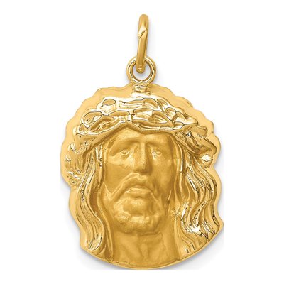 14K Yellow Gold Jesus Medal Pendant