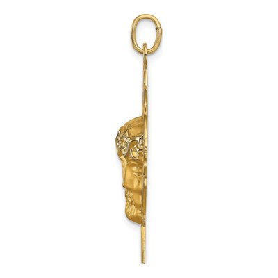 14K Yellow Gold Jesus Medal Cross Pendant – view 3
