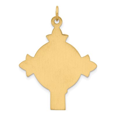 14K Yellow Gold Jesus Medal Cross Pendant – view 4