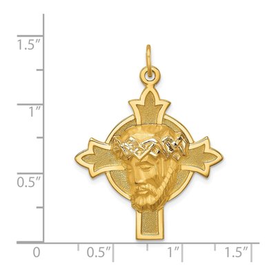 14K Yellow Gold Jesus Medal Cross Pendant – view 5