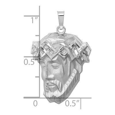 14K White Gold Hollow Jesus Medal Pendant – view 5