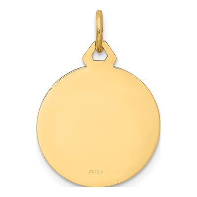 14K Yellow Gold Small Round Jesus Medal Pendant – view 4