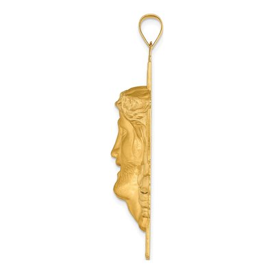 14K Yellow Gold Jesus Cross Medal Pendant – view 3