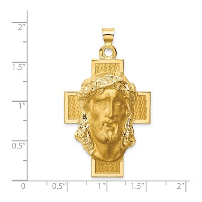 14K Yellow Gold Jesus Cross Medal Pendant – view 4