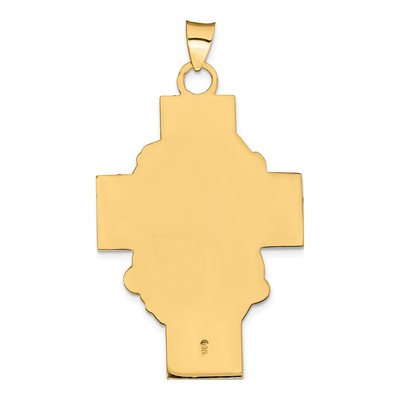 14K Yellow Gold Jesus Cross Medal Pendant – view 5