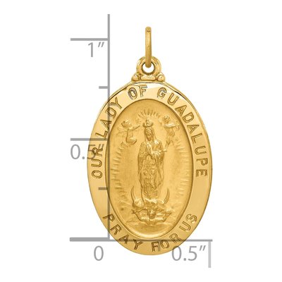 14K Yellow Gold Our of Guadalupe Medal Pendant – view 5