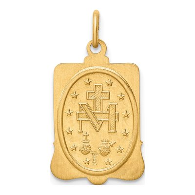 14K Yellow Gold Miraculous Medal Pendant – view 4
