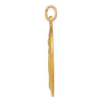 14K Yellow Gold Large Oval Miraculous Medal Pendant – view 3