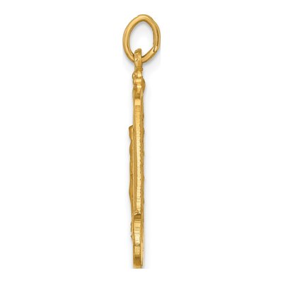 14K Yellow Gold Miraculous Medal Rectangle Pendant – view 3