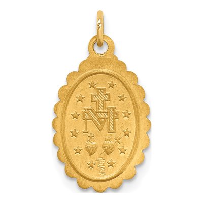 14K Yellow Gold Miraculous Medal Oval Pendant – view 5