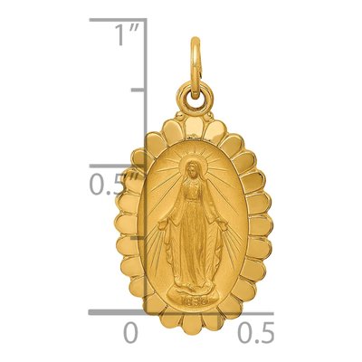 14K Yellow Gold Miraculous Medal Oval Pendant – view 4