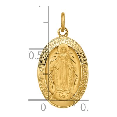 14K Yellow Gold Miraculous Medal Oval Pendant – view 5
