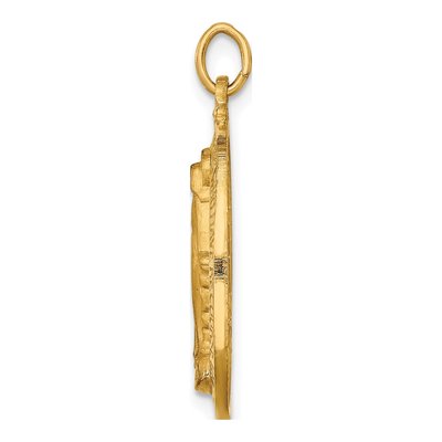 14K Yellow Gold Medium Oval Miraculous Medal Pendant – view 3