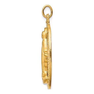 14K Yellow Gold Large Miraculous Medal Oval Pendant – view 3