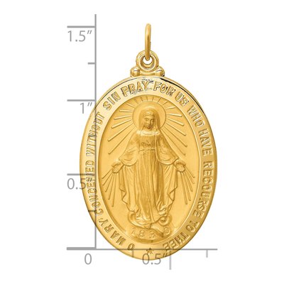 14K Yellow Gold Miraculous Medal Pendant – view 4