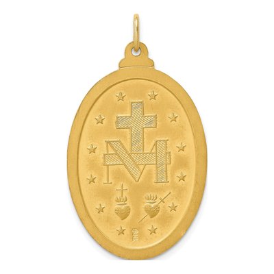 14K Yellow Gold Miraculous Medal Pendant – view 5