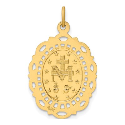 14K Yellow Gold Miraculous Medal Pendant – view 4