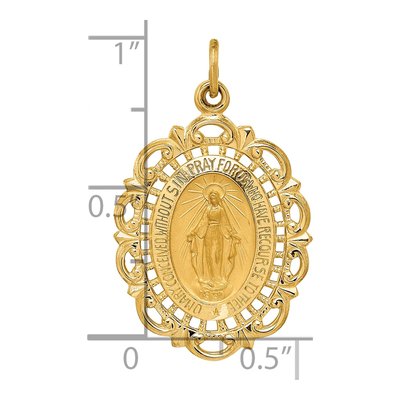 14K Yellow Gold Miraculous Medal Pendant – view 5