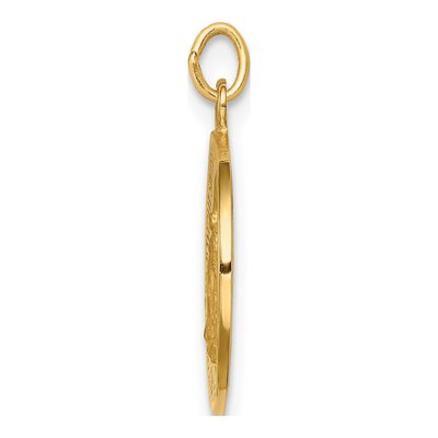 14K Yellow Gold Miraculous Medal Round Charm – view 3
