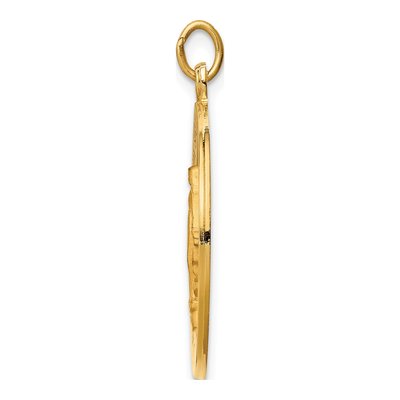 14K Yellow Gold Round Miraculous Medal Pendant – view 3