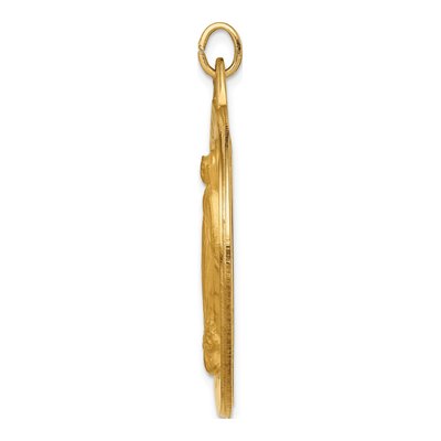14K Yellow Gold Large Round Miraculous Medal Pendant – view 3