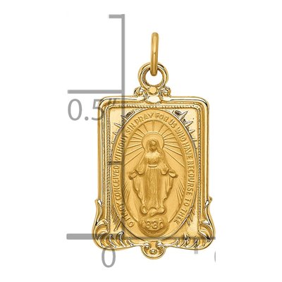 14K Yellow Gold Miraculous Medal Pendant – view 4