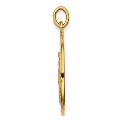 14K Yellow Gold Miraculous Medal Round Pendant – view 3