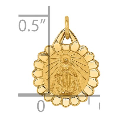 14K Yellow Gold Miraculous Medal Pendant – view 5