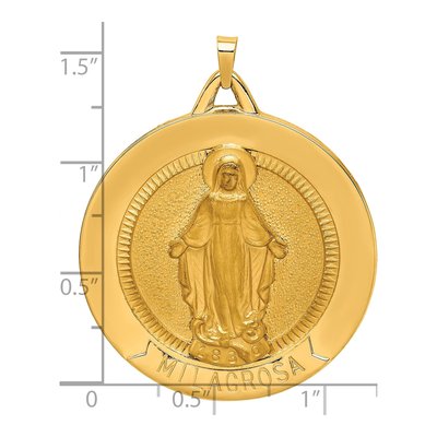 14K Yellow Gold Milagrosa Medal Pendant – view 4