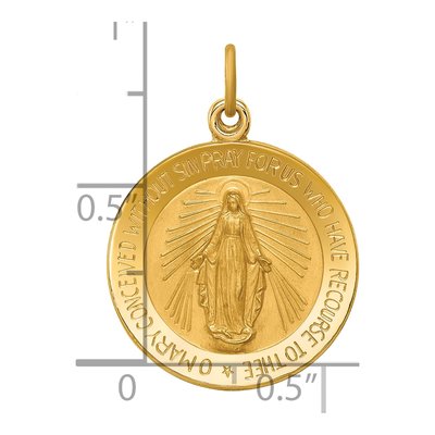 14K Yellow Gold Small Miraculous Medal Pendant – view 4