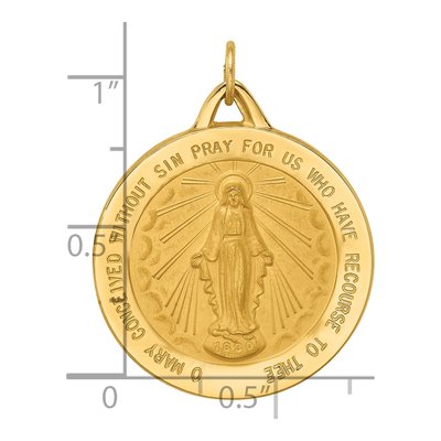 14K Yellow Gold Miraculous Medal Pendant – view 4