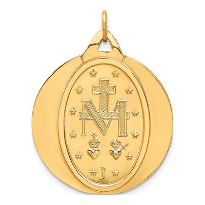 14K Yellow Gold Miraculous Medal Pendant – view 5