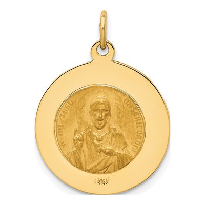 14K Yellow Gold Queen of Holy Scapular Medal Pendant – view 4