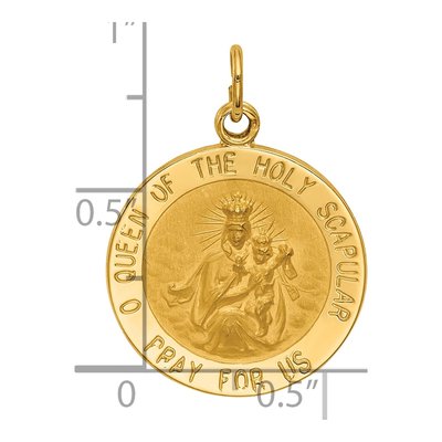14K Yellow Gold Queen of Holy Scapular Medal Pendant – view 5