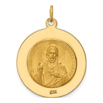 14K Yellow Gold Queen of Holy Scapular Medal Pendant – view 5