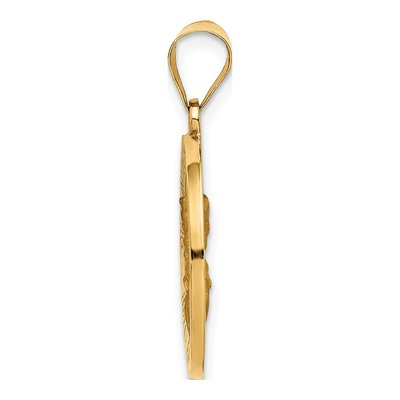 14K Yellow Gold Reversible Round Medal Pendant – view 3