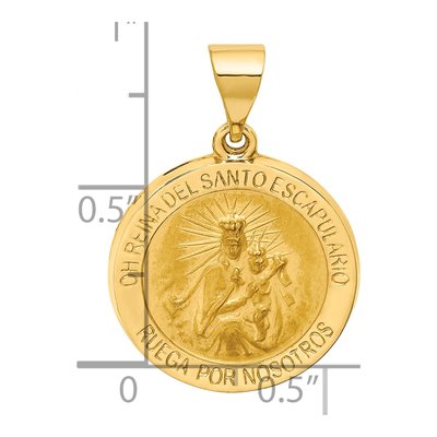 14K Yellow Gold Reversible Round Medal Pendant – view 4