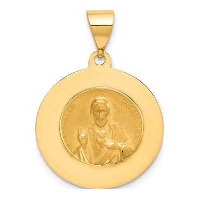 14K Yellow Gold Reversible Round Medal Pendant – view 5