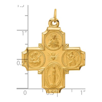 14K Yellow Gold Large 4-Way Medal Pendant – view 4